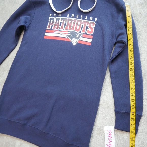New England Patriots NFL Teens Women Medium 7/9 Blue Pullover Hoodie Sweatshirt - Picture 10 of 12